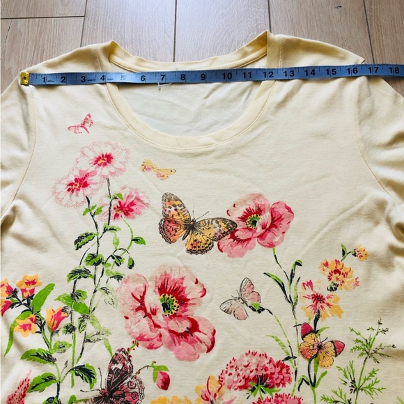 Northern Reflections Flower Garden T Shirt in Light Yellow Size XL - Picture 2 of 9